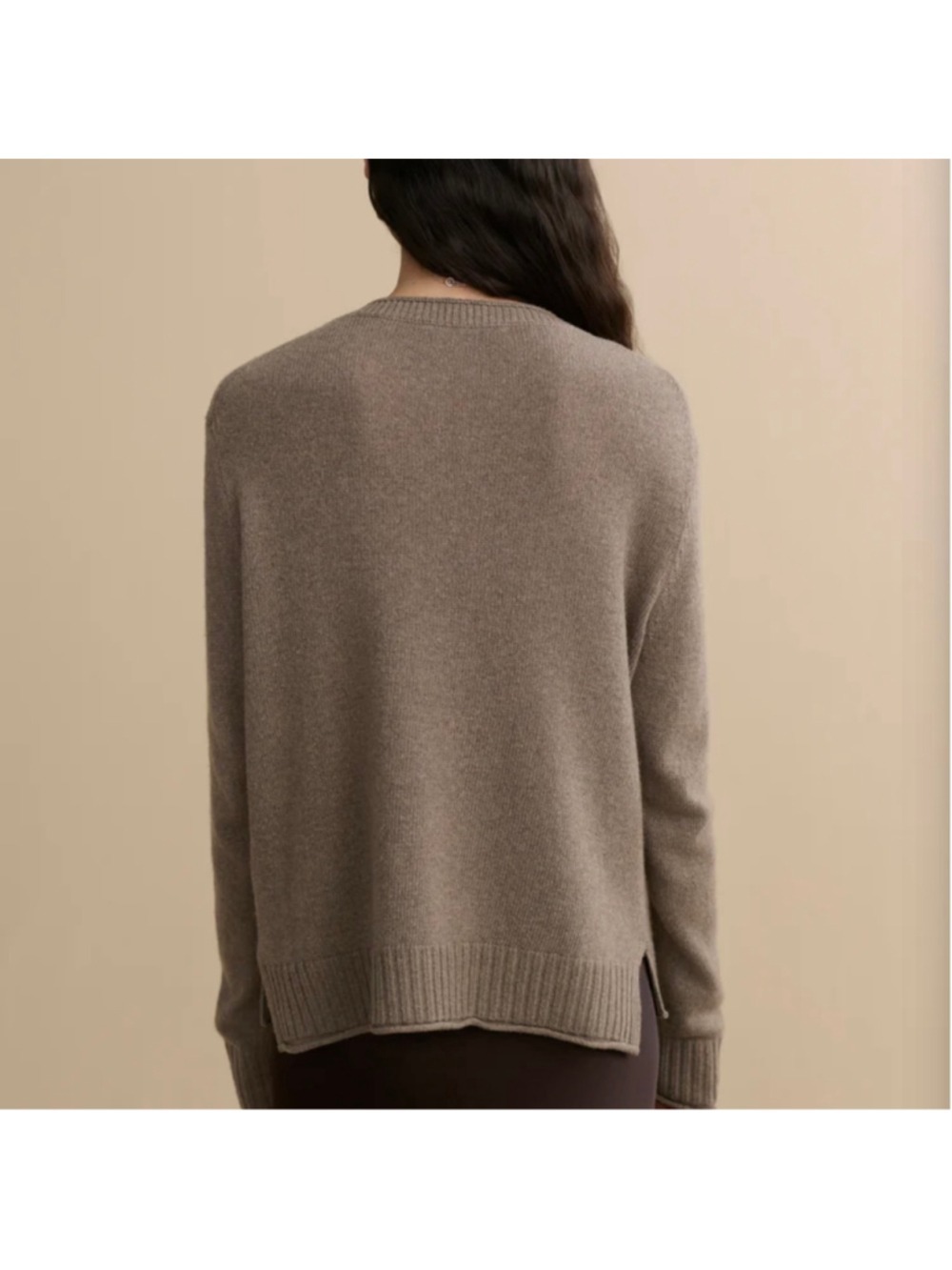 Jenni Kayne Everyday Sweater Taupe Wool Cashmere Blend Knit Pullover Quiet Lux - Picture 3 of 9